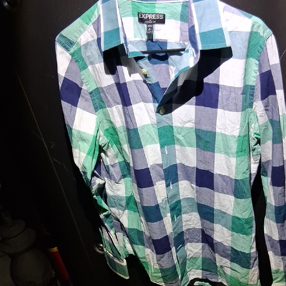 Express Men's Multicolor Plaid Shirt